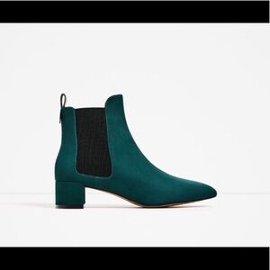 ZARA GREEN ELASTICATED ANKLE BOOTS BRAND NEW WITH TAGS US 6.5 EUR 37